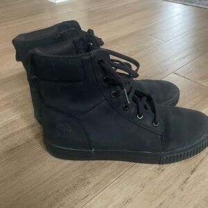 Timberland Black Nubuck High-Top Lace-Up Boots